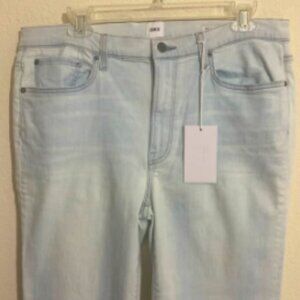 EDWIN Bree Crop Slim Straight Distressed Light Blue Jeans Women's Size 33